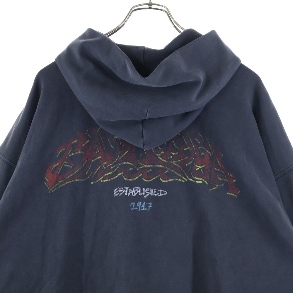 BALENCIAGA(バレンシアガ) 23AW OFFSHORE アートプリント スウェット ジップアップ パーカー ブラック 770939 TPVM9