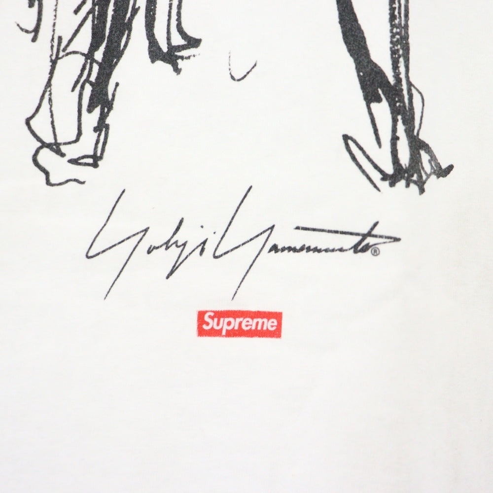 SUPREME(シュプリーム) 20AW ×Yohji Yamamoto Scribble Portrait Tee ヨウジヤマモト スクリブル ポートレート プリント クルーネック 半袖Tシャツ カットソー ホワイト