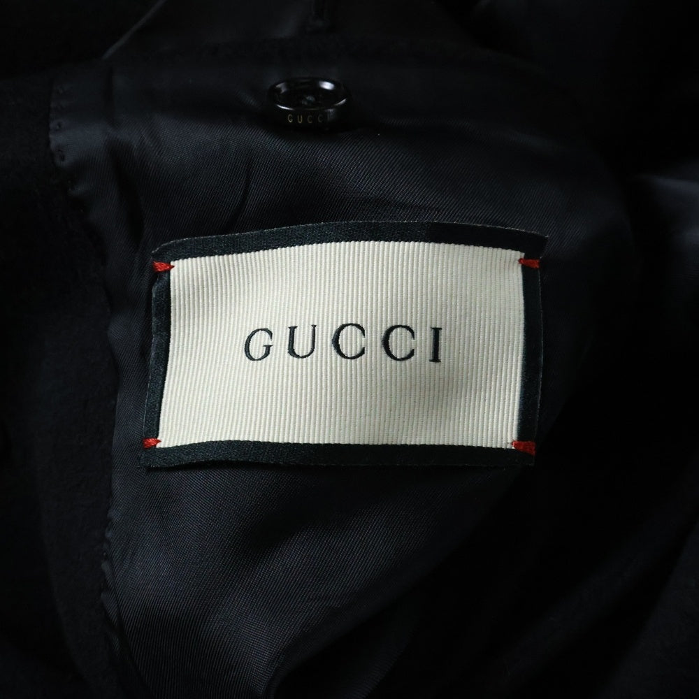GUCCI(グッチ) 比翼ボタン ウール オーバー コート ブラック 439365 ZGW071