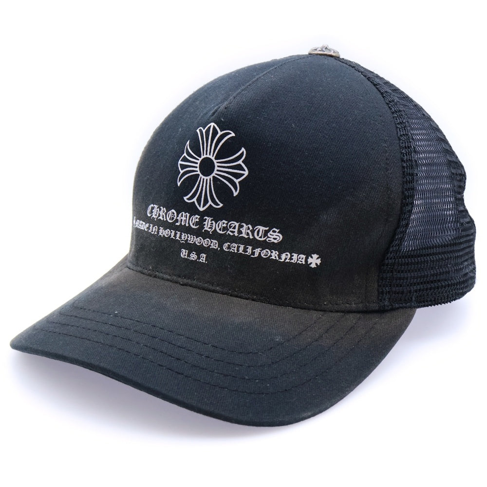 CHROME HEARTS(クロムハーツ) PRINTED TRUCKER CAP CHプラス プリント トラッカーメッシュキャップ ブラック/シルバー