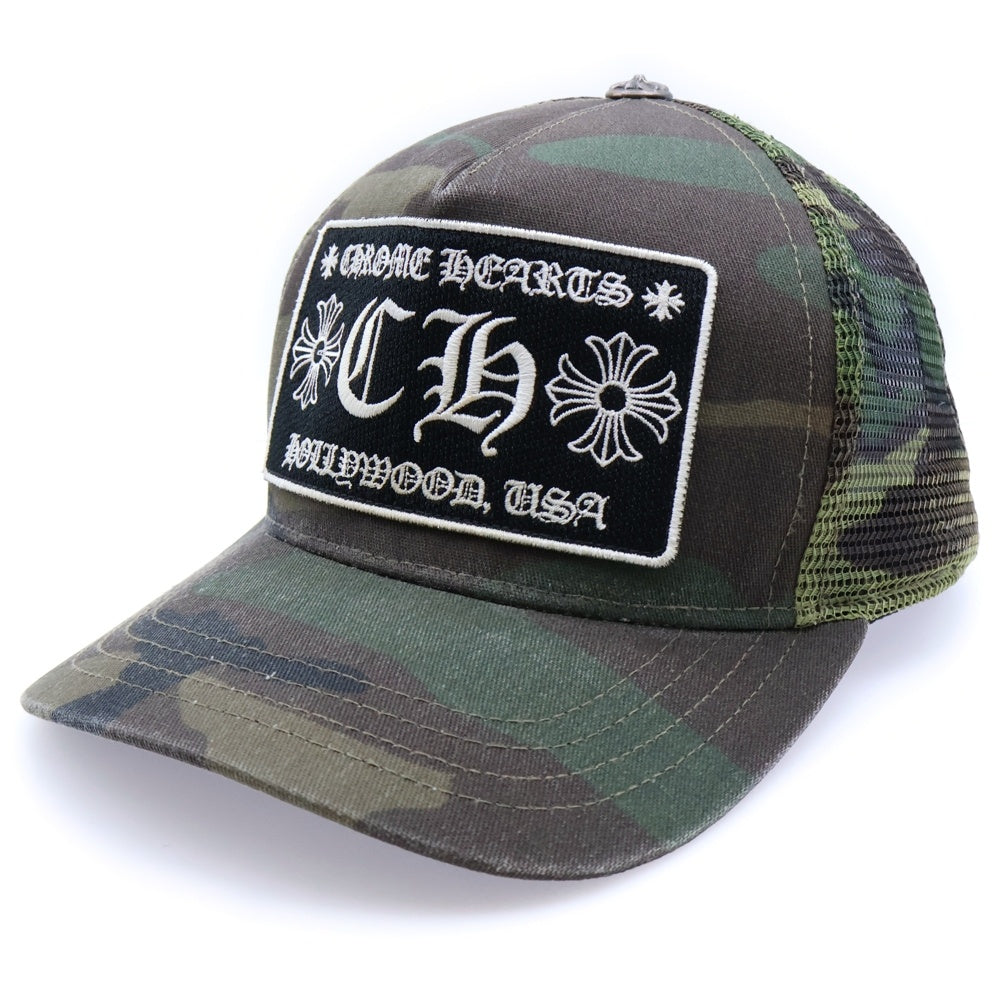 CHROME HEARTS(クロムハーツ) TRUCKER CAP CHパッチ クロスボール付 メッシュ トラッカーメッシュキャップ 帽子 カーキ/シルバー