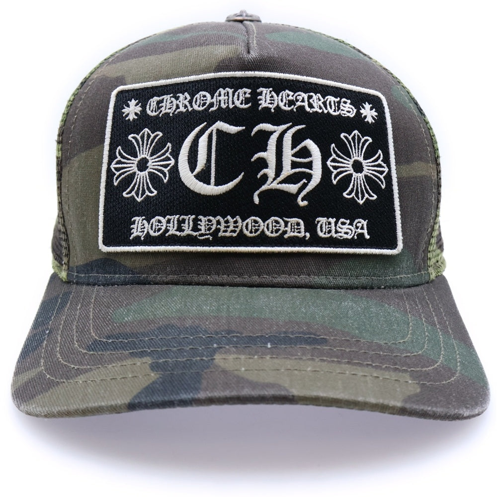CHROME HEARTS(クロムハーツ) TRUCKER CAP CHパッチ クロスボール付 メッシュ トラッカーメッシュキャップ 帽子 カーキ/シルバー