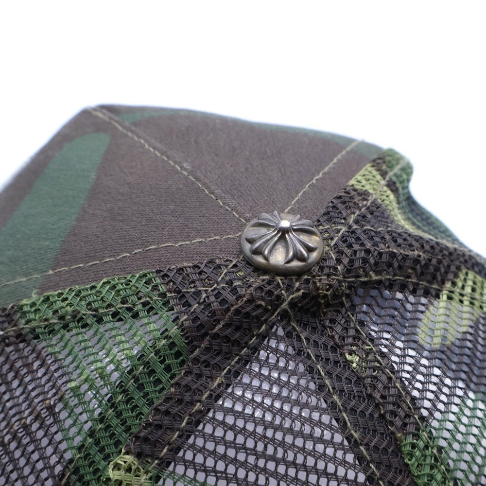 CHROME HEARTS(クロムハーツ) TRUCKER CAP CHパッチ クロスボール付 メッシュ トラッカーメッシュキャップ 帽子 カーキ/シルバー