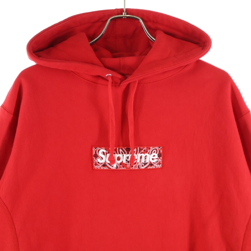 SUPREME(シュプリーム) 19AW Bandana Box Logo Hooded Sweatshirt バンダナ ボックスロゴ スウェット プルオーバーパーカー レッド