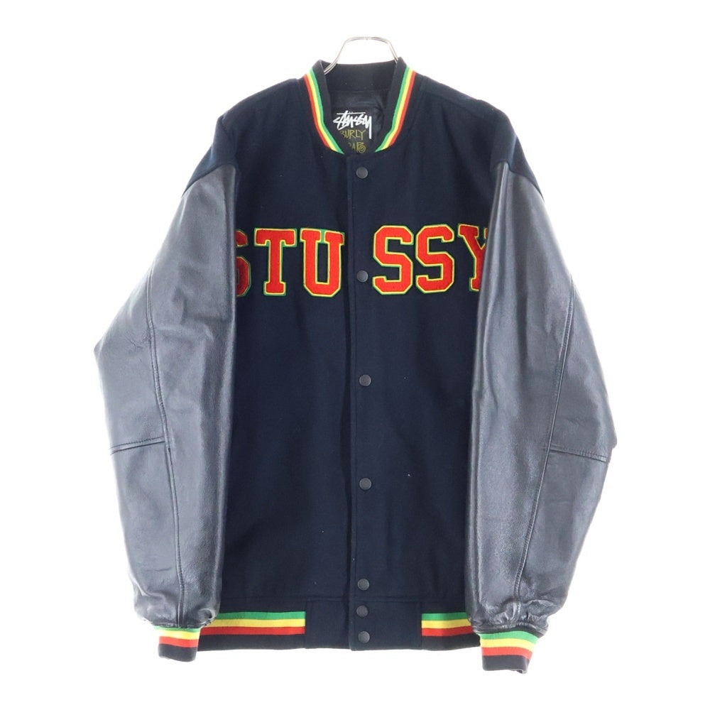 STUSSY(ステューシー) 00S VINTAGE OLD × MASTERPIECE Varsity Jacket ヴィンテージ オールド マスターピースジップアップ ウール スタジアム バーシティ ジャケット ブラック