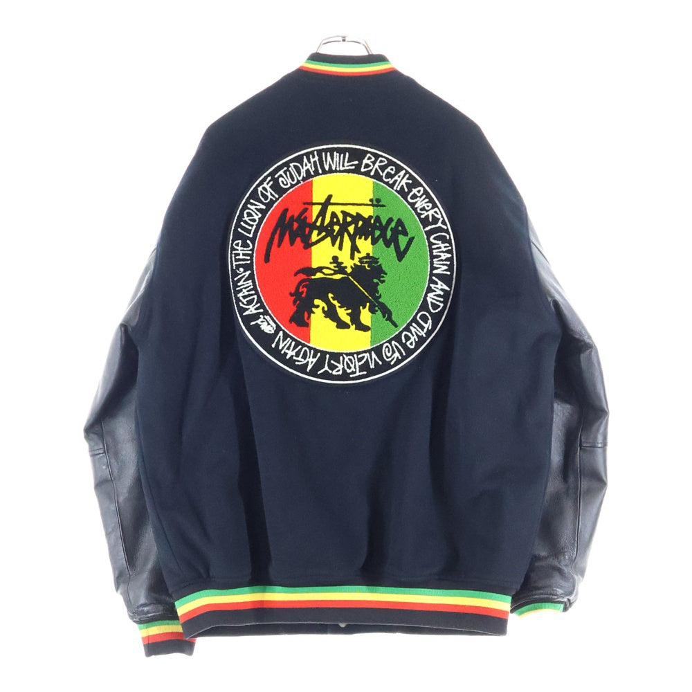 STUSSY(ステューシー) 00S VINTAGE OLD × MASTERPIECE Varsity Jacket ヴィンテージ オールド マスターピースジップアップ ウール スタジアム バーシティ ジャケット ブラック