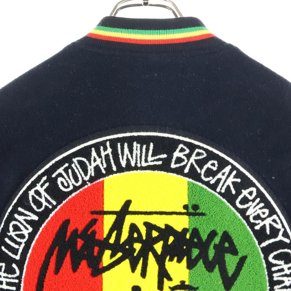 STUSSY(ステューシー) 00S VINTAGE OLD × MASTERPIECE Varsity Jacket ヴィンテージ オールド マスターピースジップアップ ウール スタジアム バーシティ ジャケット ブラック
