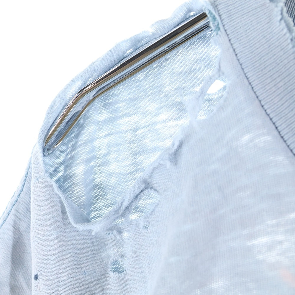 STUSSY(ステューシー) 80S VINTAGE OLD ヴィンテージ オールド 8ボール ロゴプリント クルーネック 半袖シャツ カットソーライトブルー