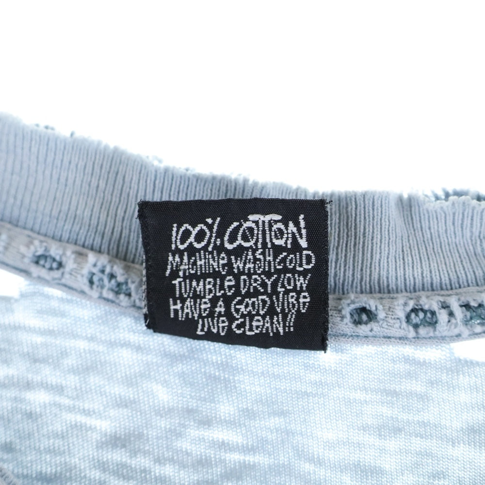 STUSSY(ステューシー) 80S VINTAGE OLD ヴィンテージ オールド 8ボール ロゴプリント クルーネック 半袖シャツ カットソーライトブルー