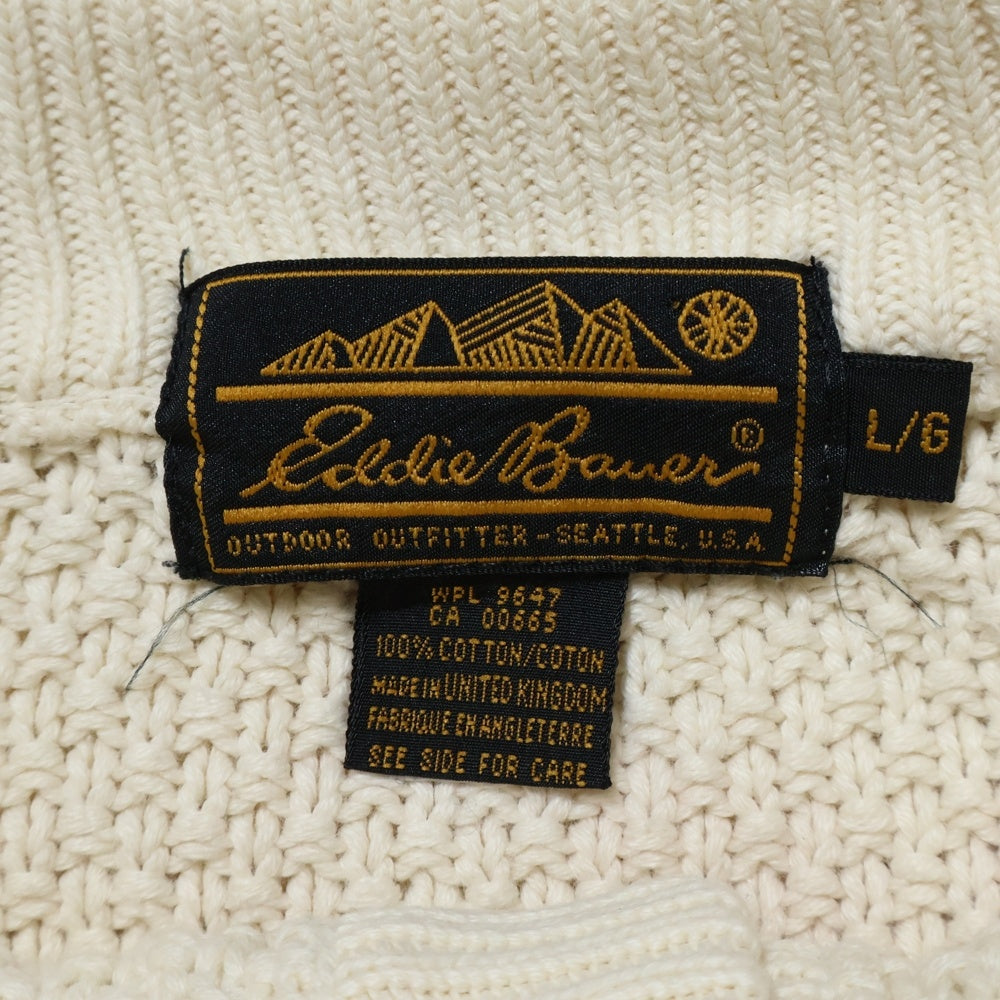 Eddie Bauer(エディバウワー) 90S 黒タグ後期 ヘンリーネック コットン ニットセーター