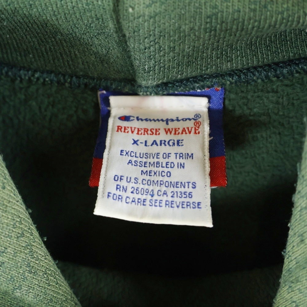 CHAMPION(チャンピオン) 90S VINTAGE リバースウィーブ スウェット プルオーバーパーカー グリーン