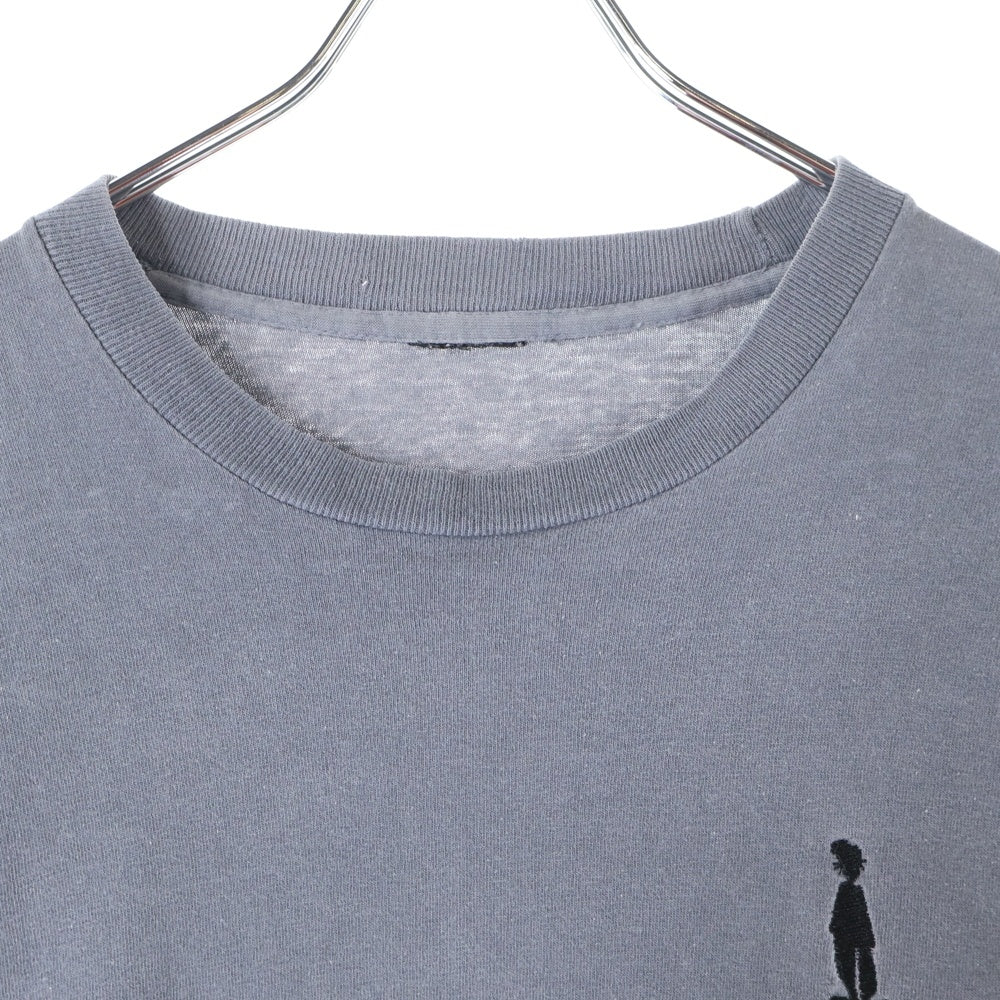 STUSSY(ステューシー) 80S VINTAGE OLD Cut Tag Fits ヴィンテージ オールド シャドーマン クルーネック ロングスリーブ 長袖 Tシャツ カットソー チャコールグレー