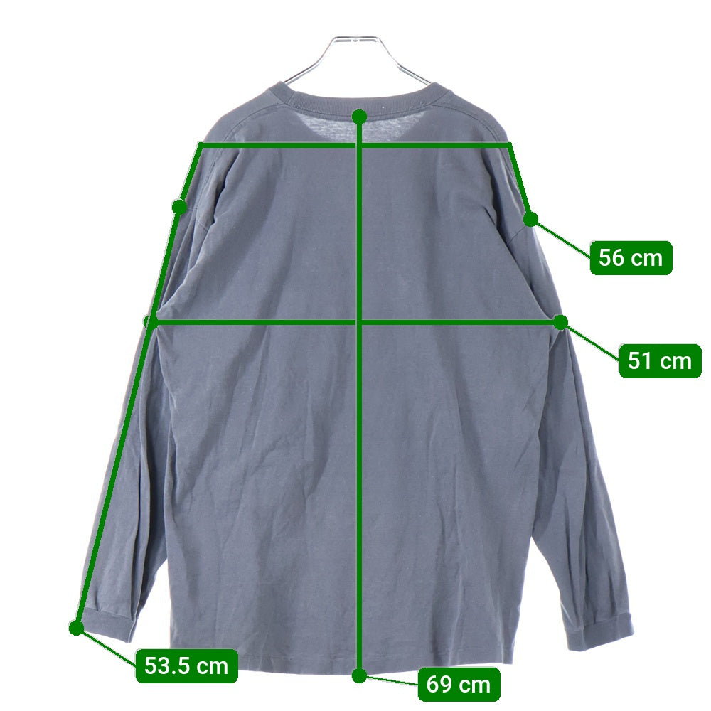 STUSSY(ステューシー) 80S VINTAGE OLD Cut Tag Fits ヴィンテージ オールド シャドーマン クルーネック ロングスリーブ 長袖 Tシャツ カットソー チャコールグレー