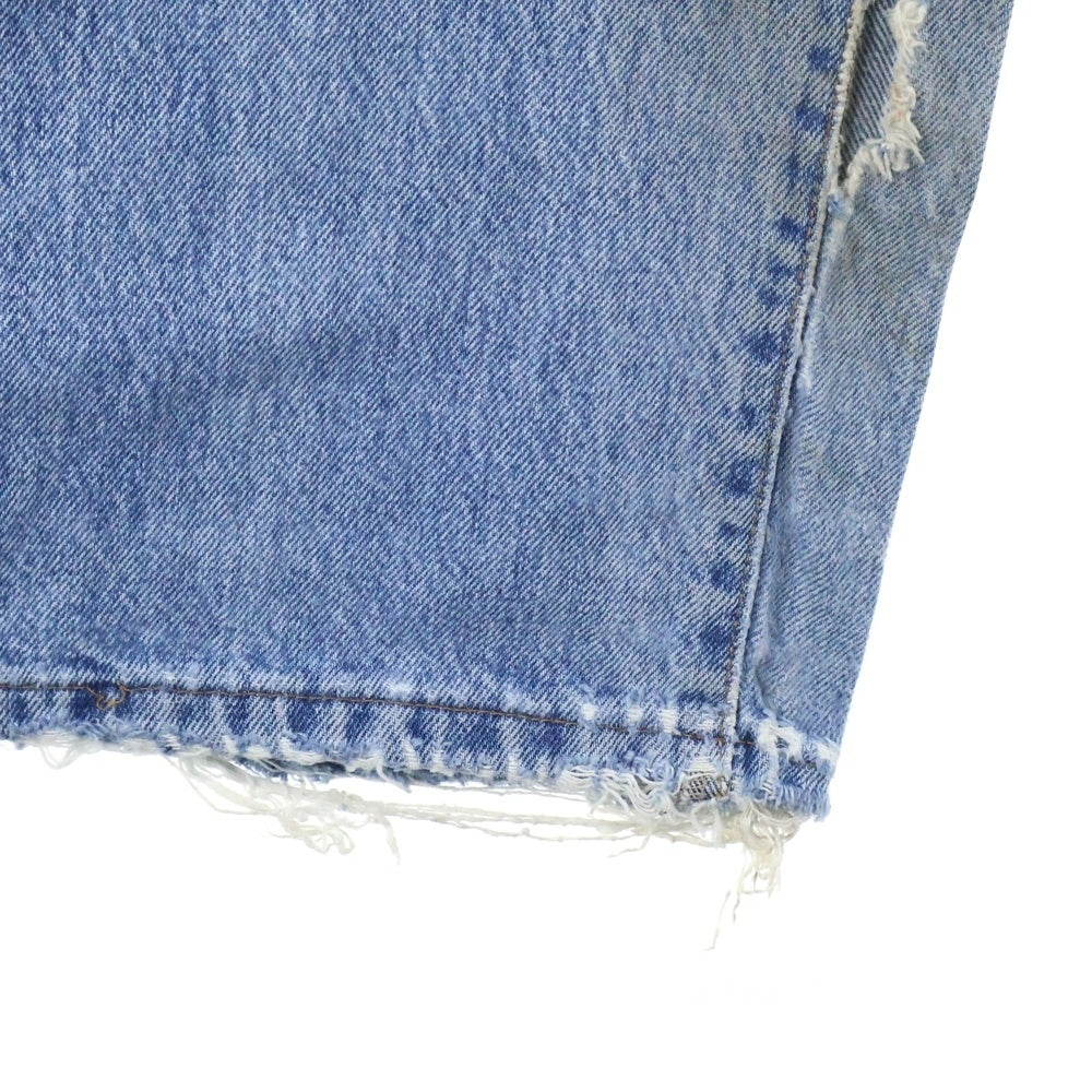 RRL(ダブルアールエル) USA製 ジップフライ ダメージ ストレート デニムパンツ インディゴ