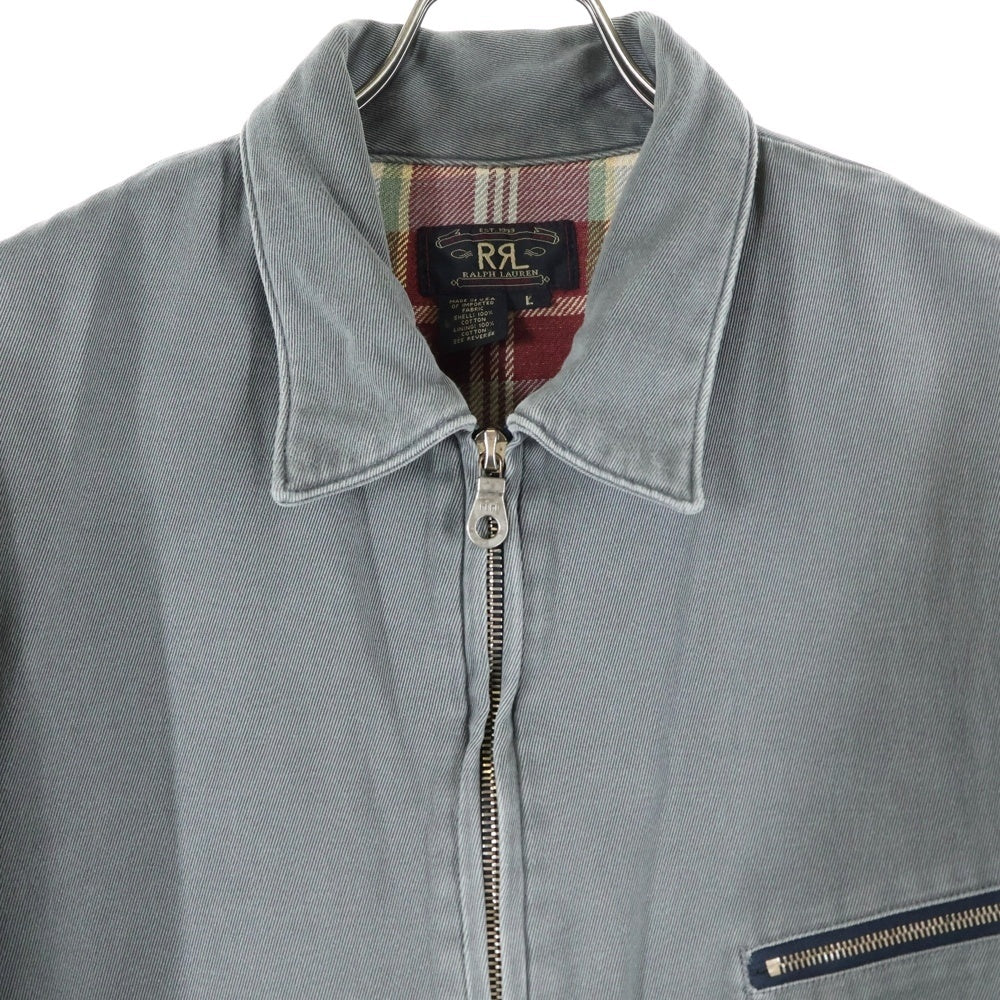 RRL(ダブルアールエル) 90S VINTAGE USA製 FLANNEL LINER WORK JACKET フランネル ライナー ジップアップ ワーク ジャケット グレー