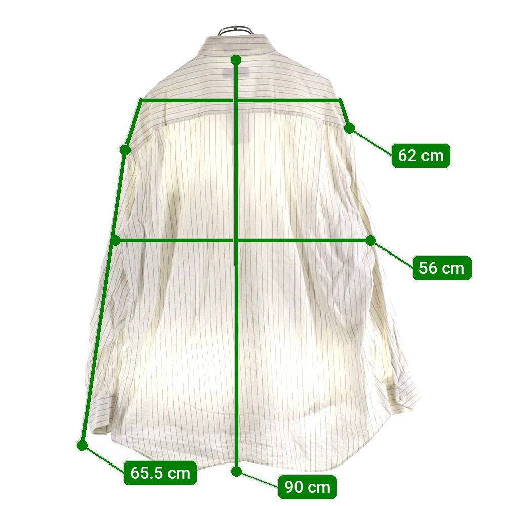 Christian Dior(クリスチャンディオール) ストライプコットン 長袖シャツ ホワイト