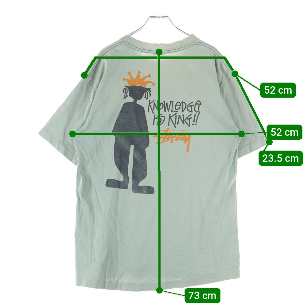 STUSSY(ステューシー) 90S VINTAGE OLD ヴィンテージ オールド 白タグ シャドーマン クルーネック 半袖Tシャツ カットソー ブルー