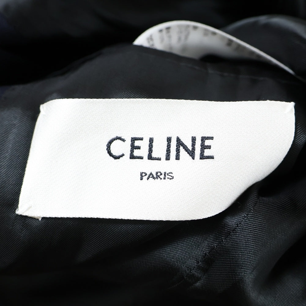 CELINE(セリーヌ) ウール オフィサーサファリ ジャケットブルゾン ネイビー レディース 2V34G092D