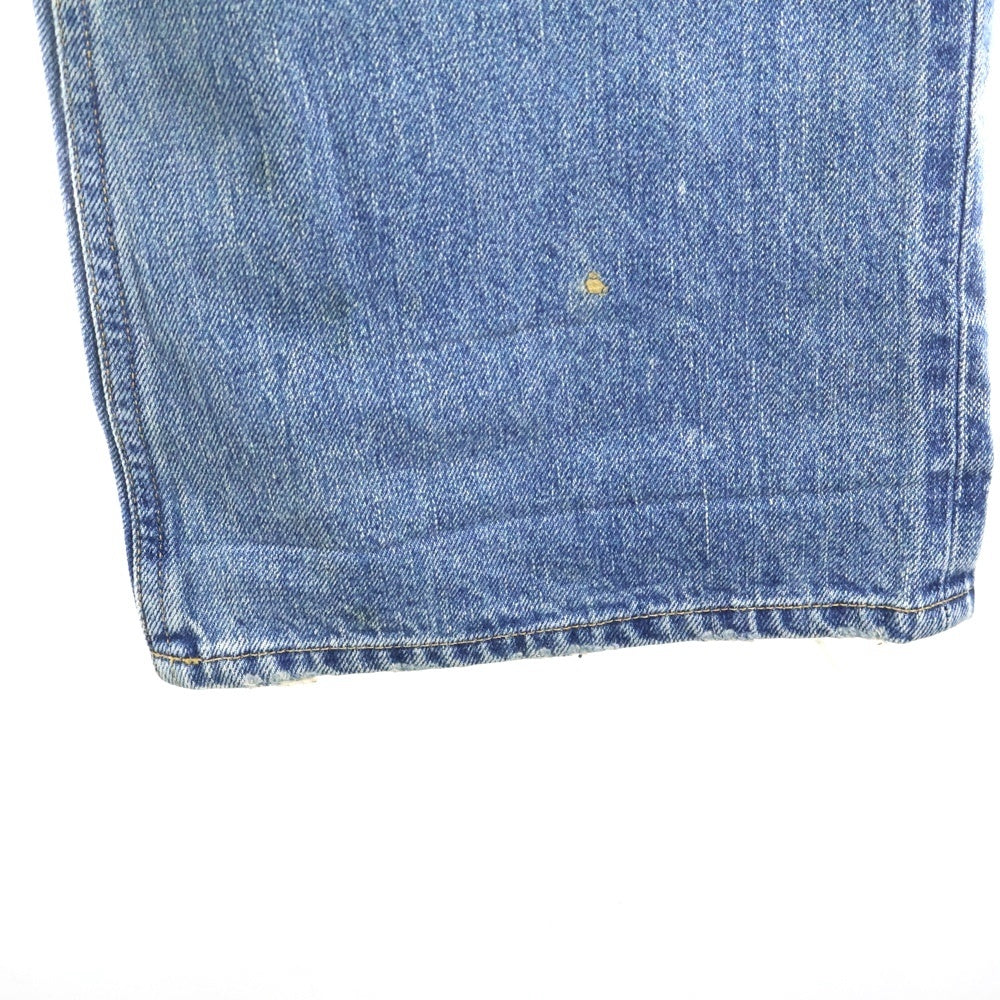 ISAMU KATAYAMA BACKLASH(イサムカタヤマバックラッシュ) ペイズリーレザーパッチワーク ダメージ加工 デニム フレアパンツ インディゴ 1348-03