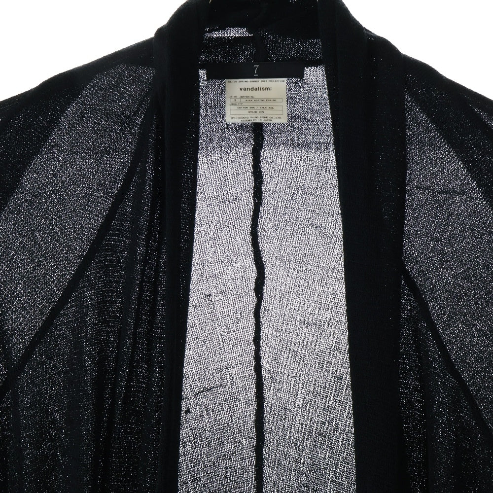 JULIUS(ユリウス) 13SS シルク ナイロン コットン カーディガン ブラック
