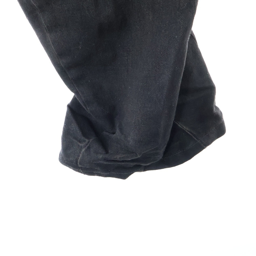 JULIUS(ユリウス) ダメージ加工 ボタンフライ バナナカーブ デニムパンツ ダークブラウン