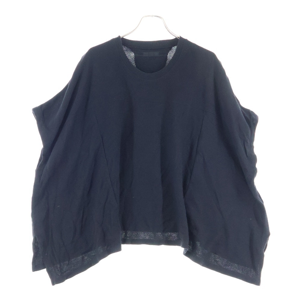 NILφS(ニルズ) 18SS RECTANGLE CUT&SEWN レクタングル コットン ワッフル クルーネック 半袖Tシャツ カットソー ブラック 620CUM10