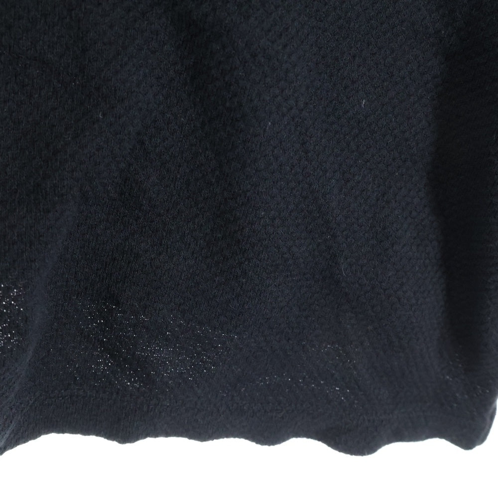 NILφS(ニルズ) 18SS RECTANGLE CUT&SEWN レクタングル コットン ワッフル クルーネック 半袖Tシャツ カットソー ブラック 620CUM10