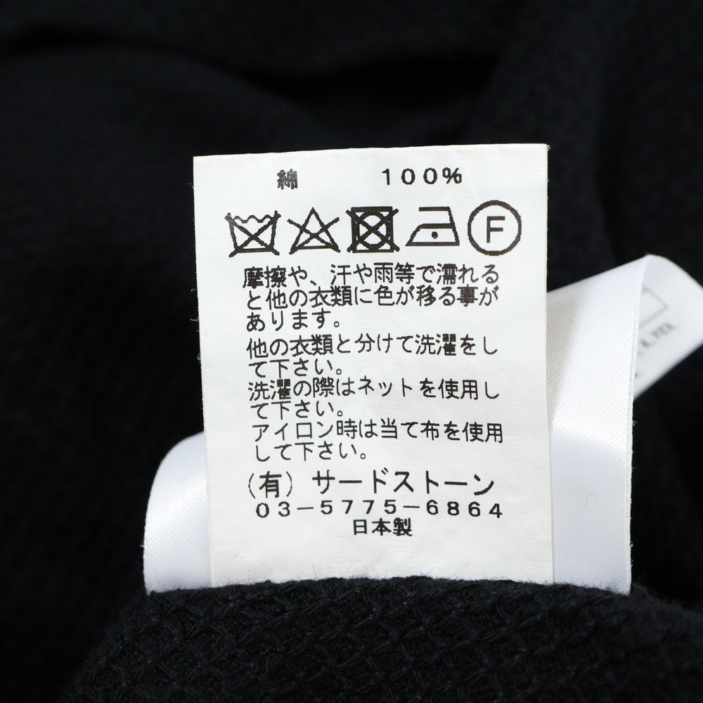 NILφS(ニルズ) 18SS RECTANGLE CUT&SEWN レクタングル コットン ワッフル クルーネック 半袖Tシャツ カットソー ブラック 620CUM10