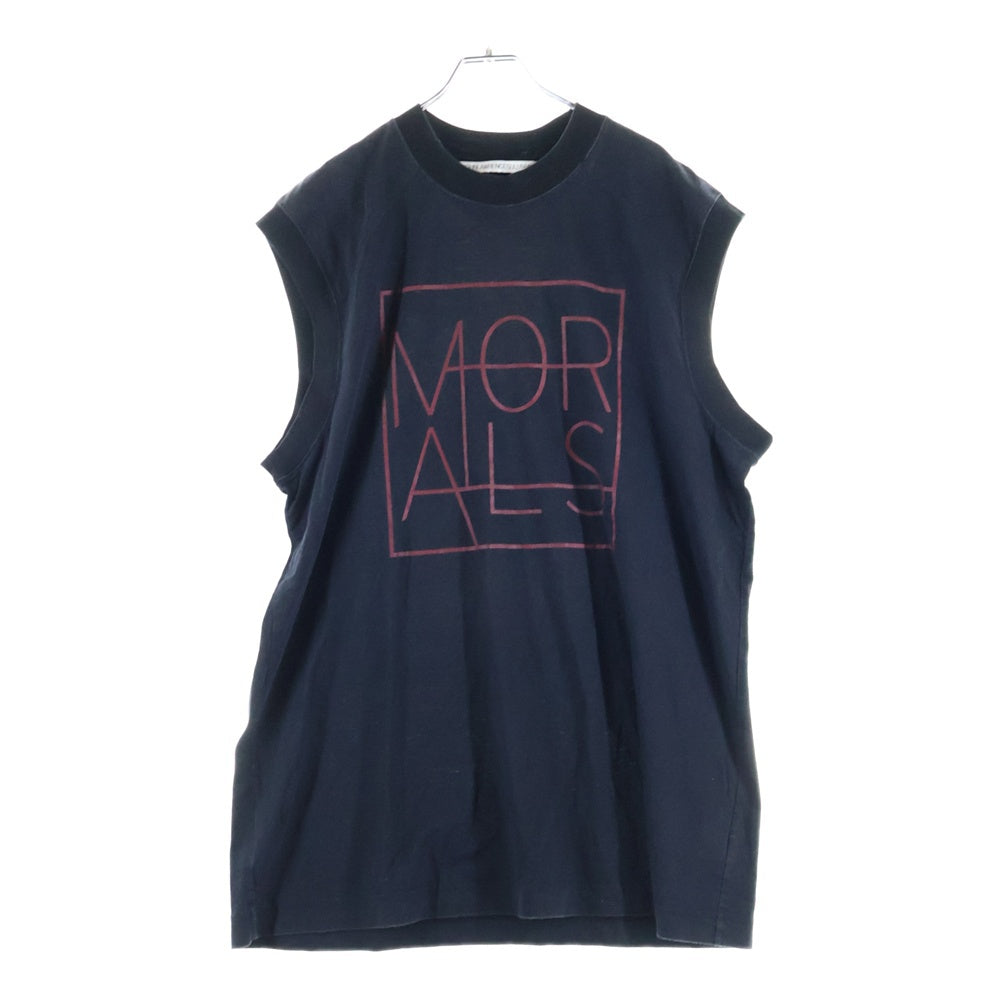 JOHN LAWRENCE SULLIVAN(ジョンローレンスサリバン) 18SS MORALS フロントプリント クルーネック ノースリーブTシャツ タンクトップ ブラック 5A012-0318-15
