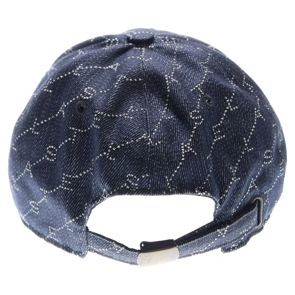 STELLA McCARTNEY(ステラマッカートニー) ロゴ総柄 デニム 6パネルキャップ 帽子 インディゴ