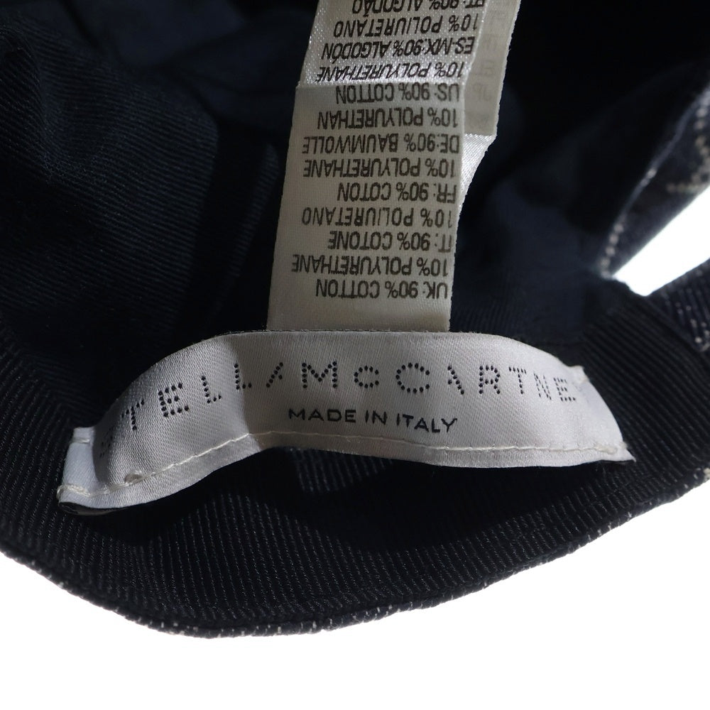 STELLA McCARTNEY(ステラマッカートニー) ロゴ総柄 デニム 6パネルキャップ 帽子 インディゴ