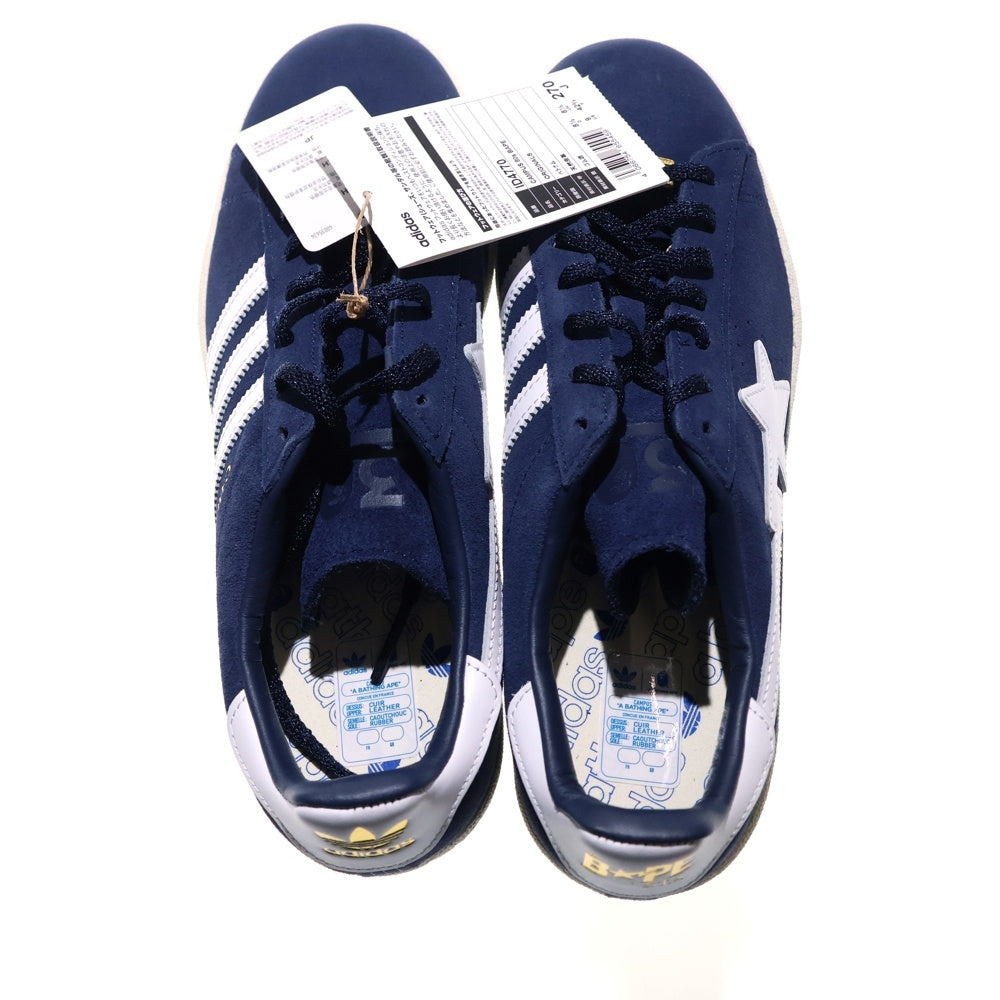adidas(アディダス) ×A BATHING APE CAMPUS 80S アベイシングエイプ キャンパス ローカットスニーカー ネイビー US9/27cm ID4770