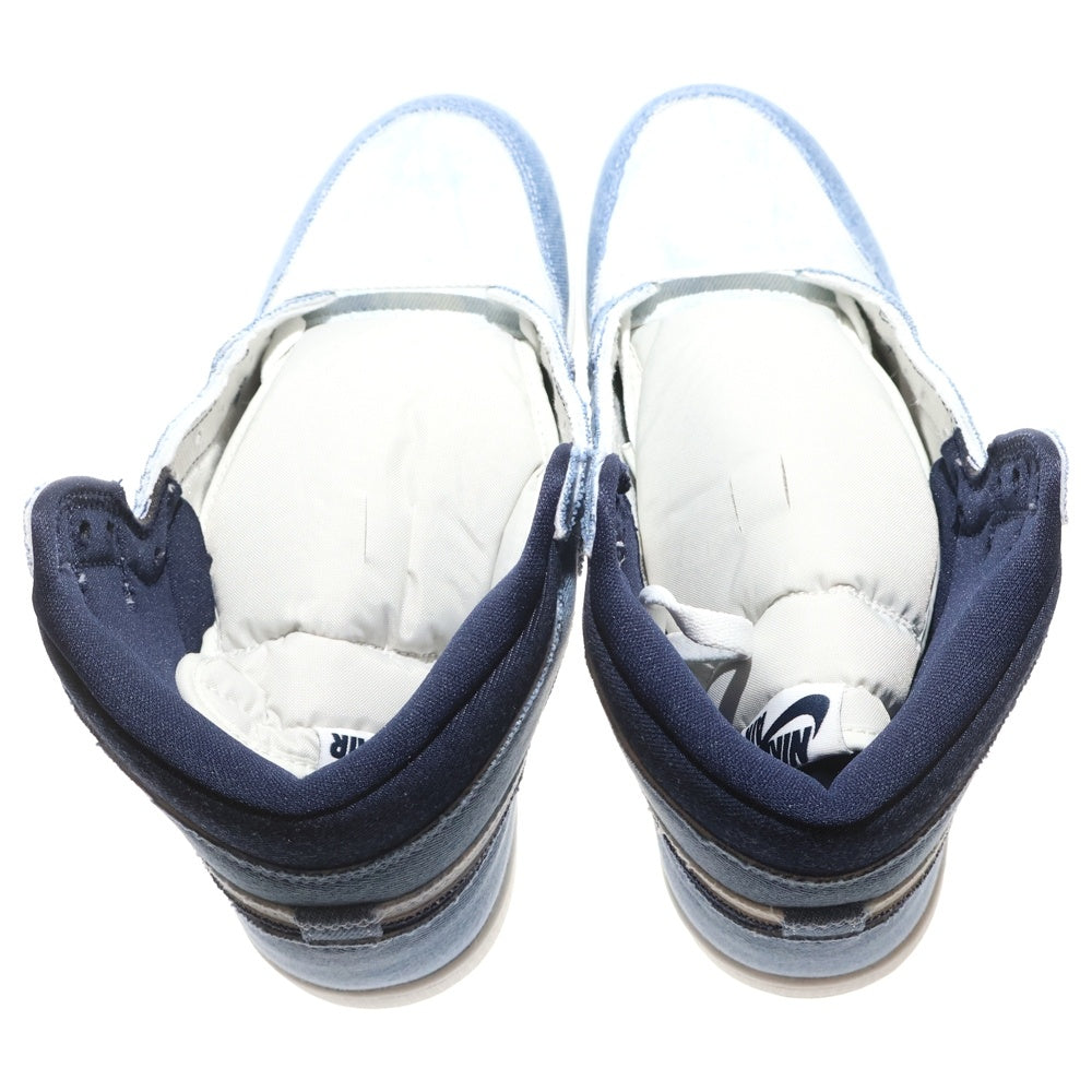 NIKE(ナイキ) AIR JORDAN 1 RETRO HIGH OG DENIM エアジョーダン1 レトロ デニム ハイカットスニーカー インディゴ/ホワイト US9/27cm FQ2947-100