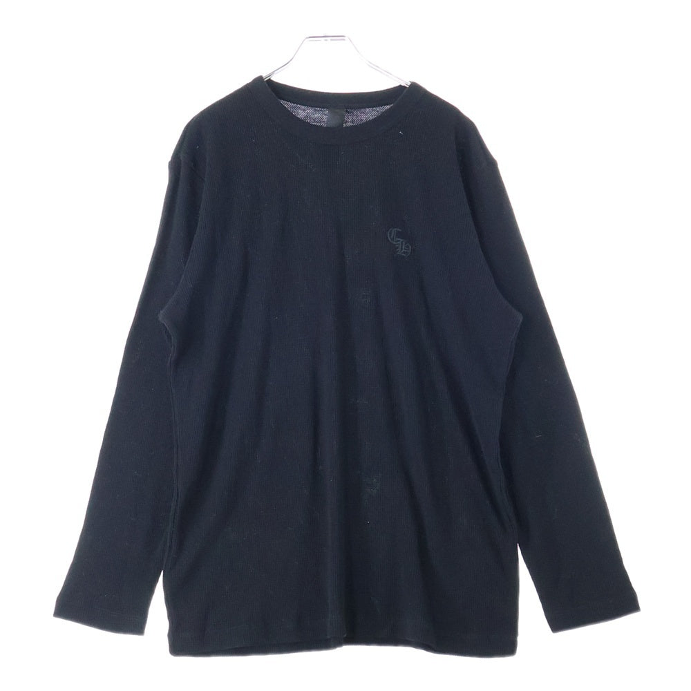 CHROME HEARTS(クロムハーツ) Y NOT CH EMBROIDERY THERMAL LONG SLEEVE TEE ワイノット CH刺繍 サーマル クルーネック 長袖Tシャツ カットソー ブラック