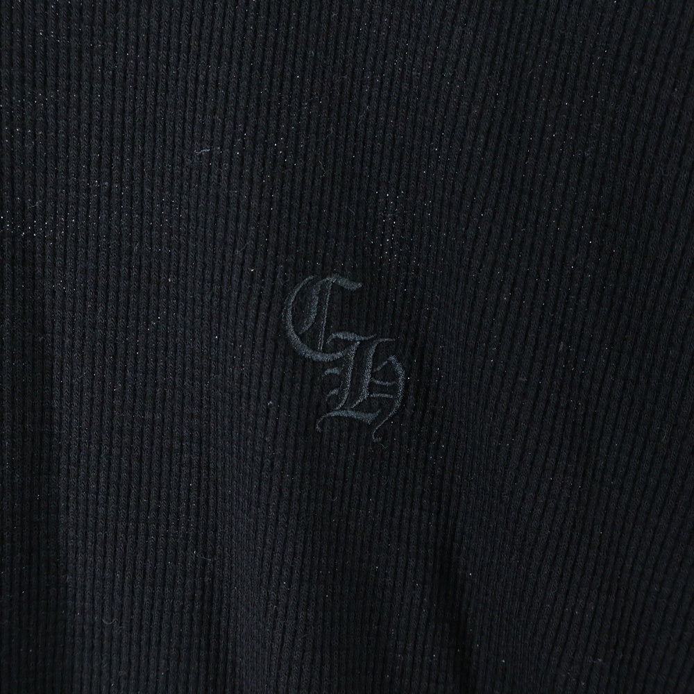 CHROME HEARTS(クロムハーツ) Y NOT CH EMBROIDERY THERMAL LONG SLEEVE TEE ワイノット CH刺繍 サーマル クルーネック 長袖Tシャツ カットソー ブラック