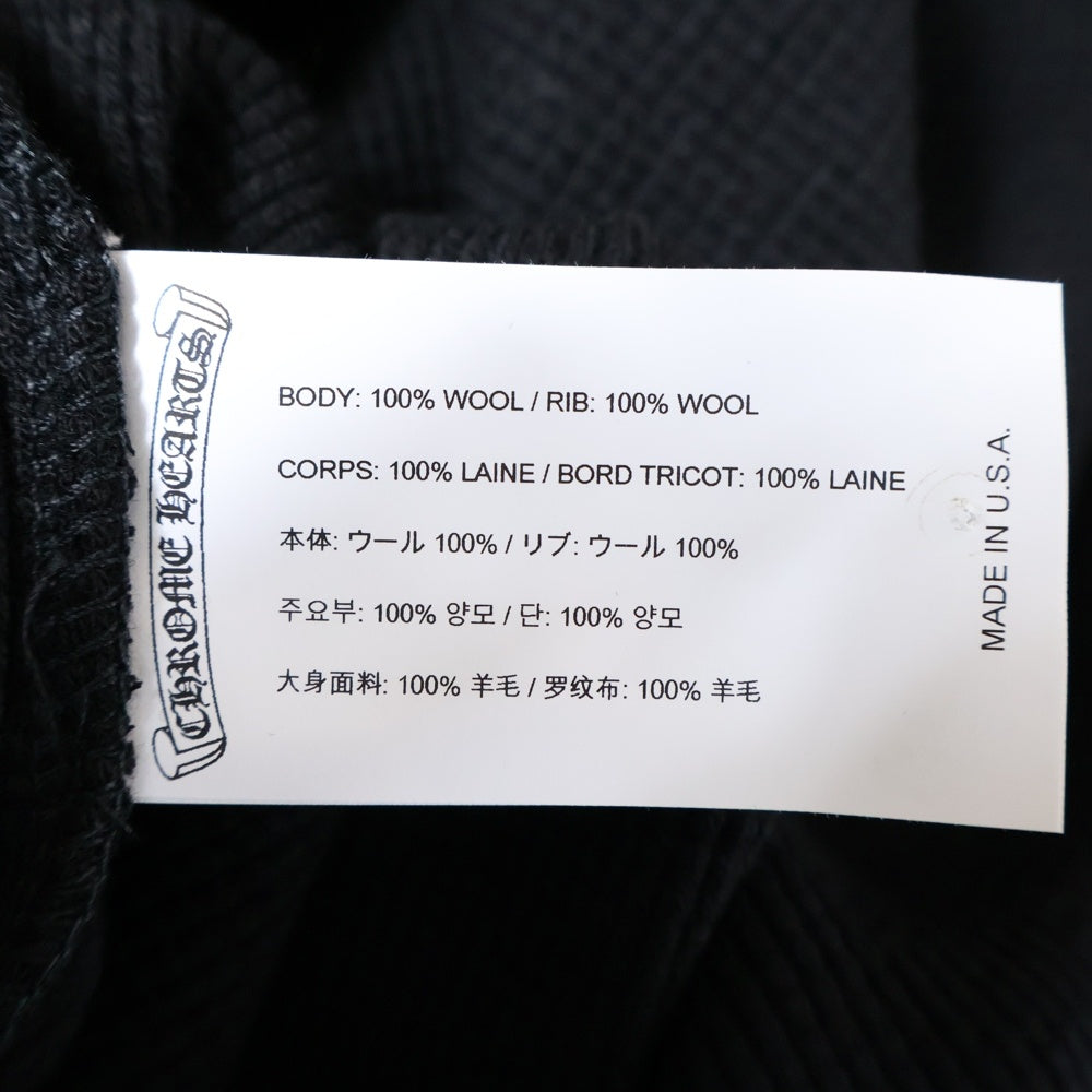 CHROME HEARTS(クロムハーツ) Y NOT CH EMBROIDERY THERMAL LONG SLEEVE TEE ワイノット CH刺繍 サーマル クルーネック 長袖Tシャツ カットソー ブラック