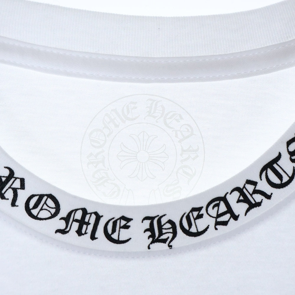 CHROME HEARTS(クロムハーツ) CH T-SHRT 1 ネックロゴプリント クルーネック 半袖Tシャツ カットソー ホワイト