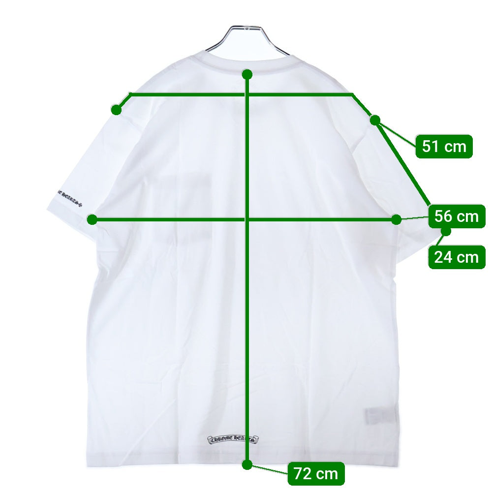 CHROME HEARTS(クロムハーツ) CH T-SHRT 1 ネックロゴプリント クルーネック 半袖Tシャツ カットソー ホワイト