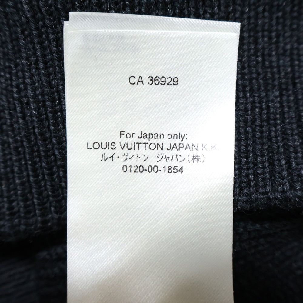 LOUIS VUITTON(ルイヴィトン) 22SS シグネチャーロゴ刺繍 ウール ハーフジップ ニット セーター ブラック RM221M ZLL HMN10W