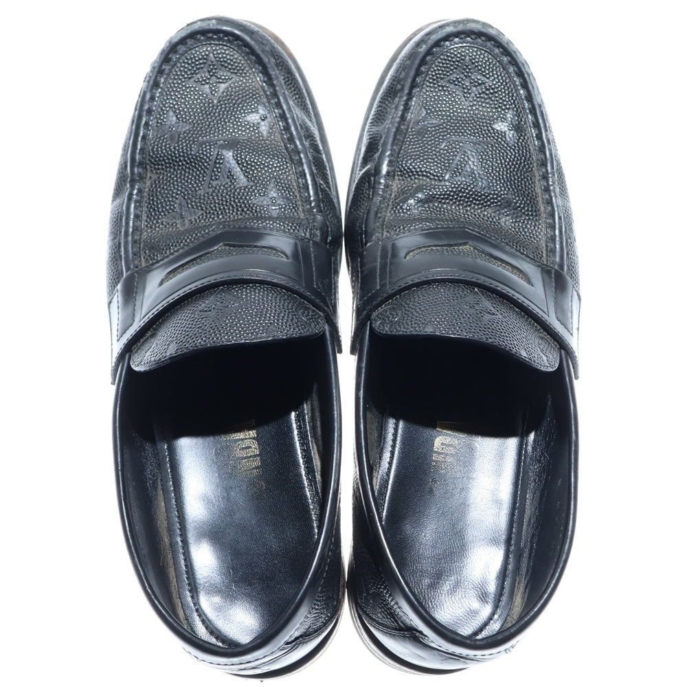 LOUIS VUITTON(ルイヴィトン) ×NBA エヌビーエー LVローファーライン モノグラム コインローファー ドレスシューズ ブラック