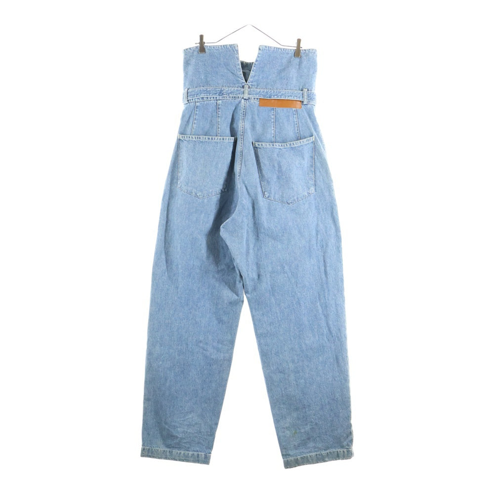 LOEWE(ロエベ) ハイウエスト ベルテッド ワイド デニムパンツ インディゴ H2282260IB