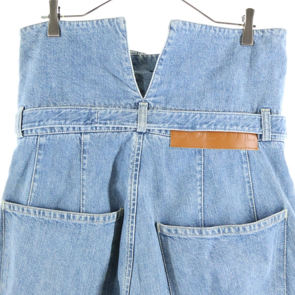 LOEWE(ロエベ) ハイウエスト ベルテッド ワイド デニムパンツ インディゴ H2282260IB