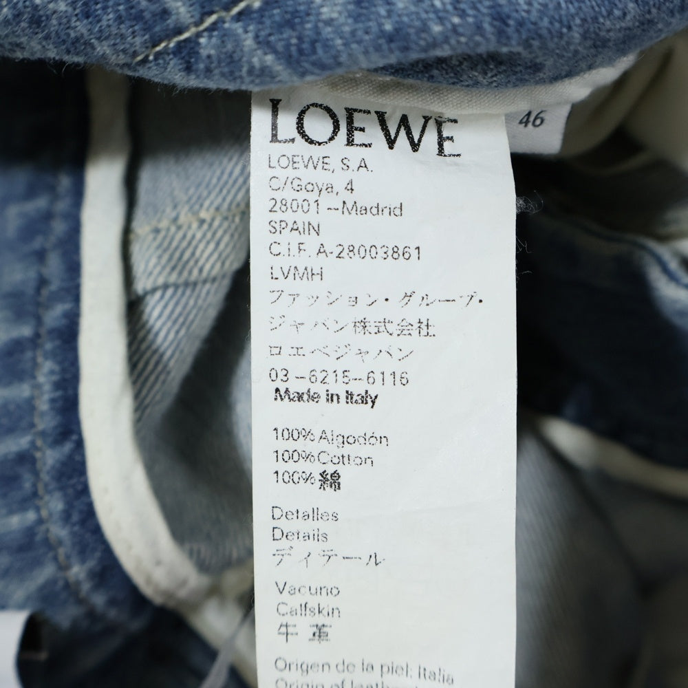 LOEWE(ロエベ) ハイウエスト ベルテッド ワイド デニムパンツ インディゴ H2282260IB