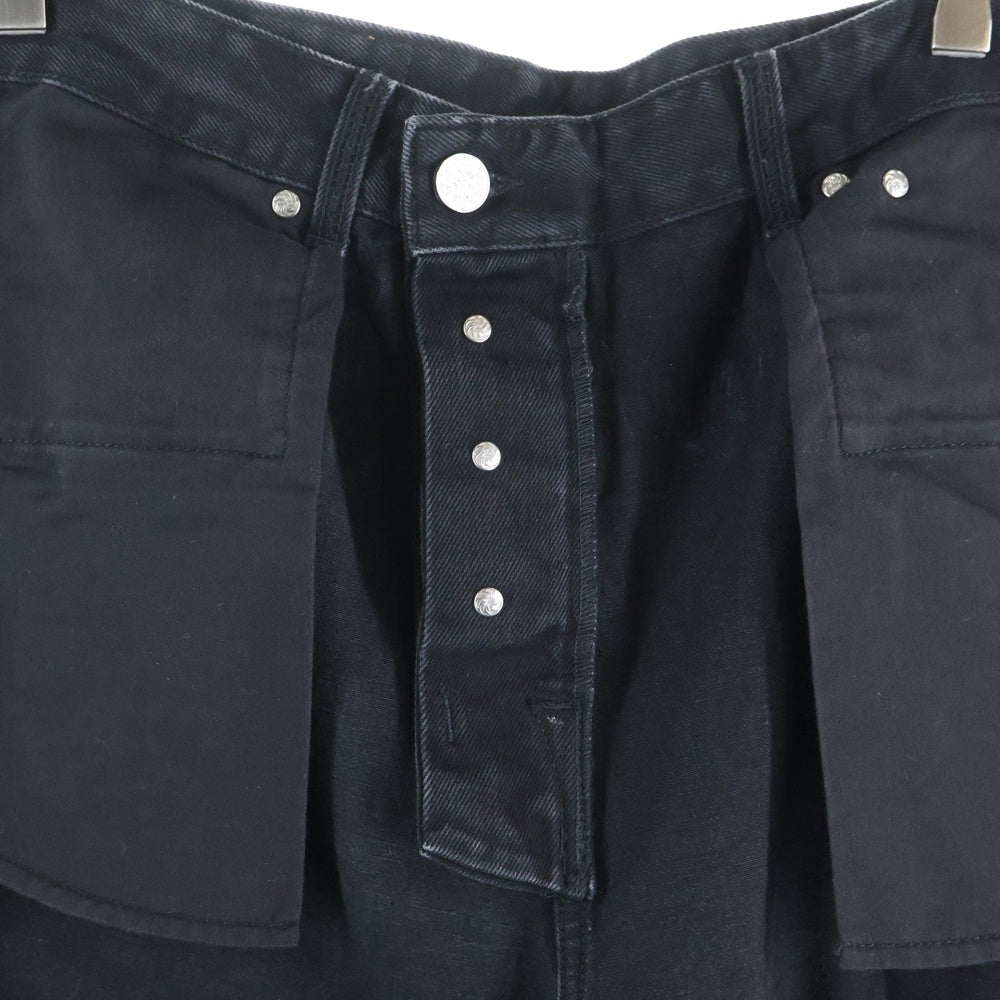 VETEMENTS(ヴェトモン) 23SS Destroy Denim Pants デストロイ インサイドアウト デニムバギーパンツ ブラック UE63PA260B2