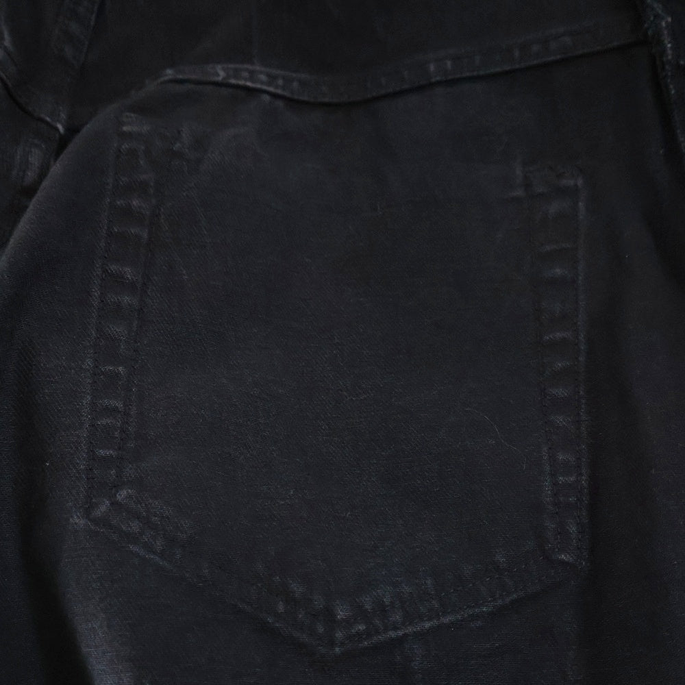 VETEMENTS(ヴェトモン) 23SS Destroy Denim Pants デストロイ インサイドアウト デニムバギーパンツ ブラック UE63PA260B2