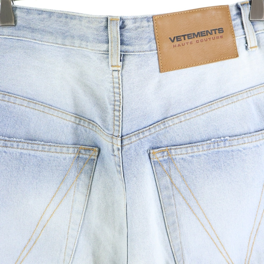 VETEMENTS(ヴェトモン) 23SS DESTROYED BAGGY JEANS デストロイ デニムバギーパンツ インディゴ UE63PA300L