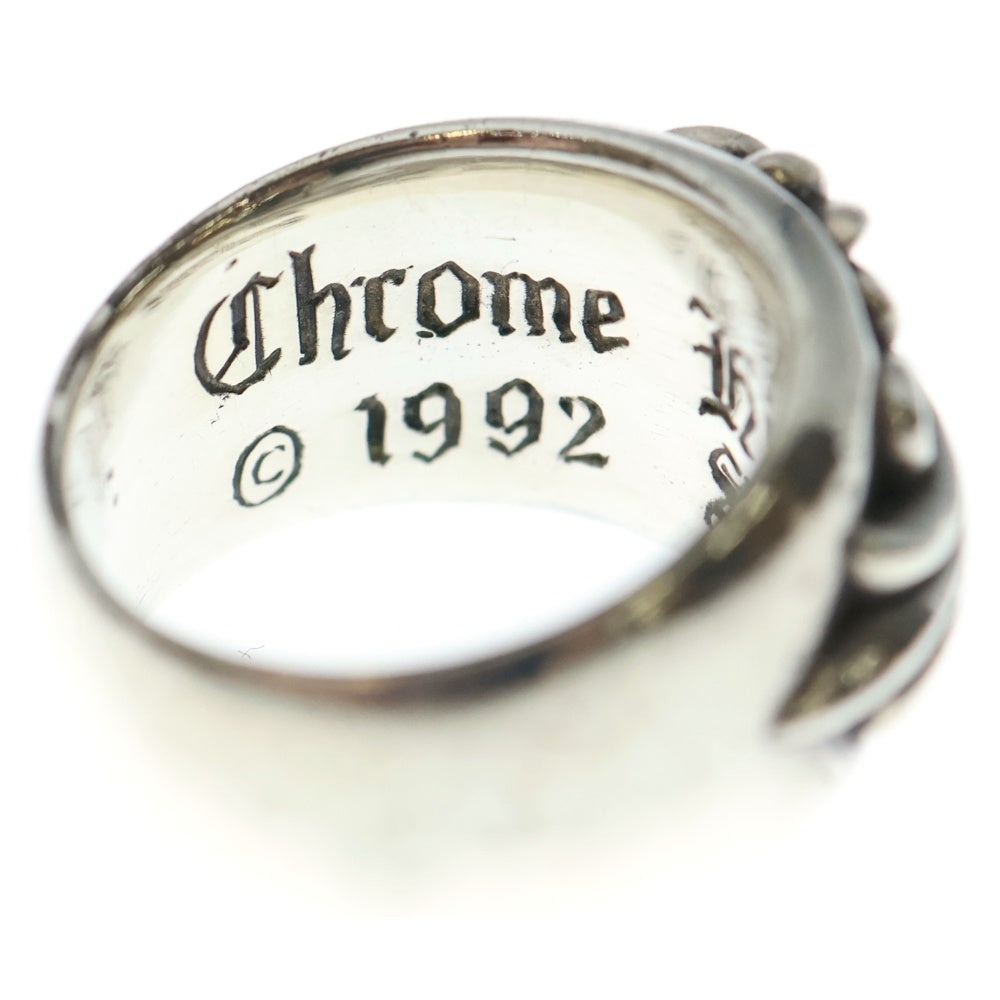 CHROME HEARTS(クロムハーツ) FLRL CRS 1 B DIA フローラルクロスリング 1ブラックダイヤ シルバー