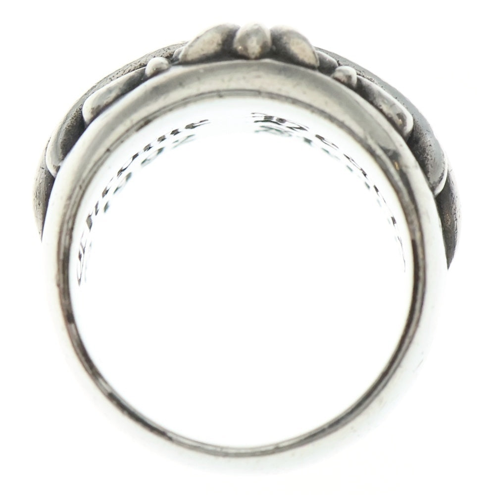 CHROME HEARTS(クロムハーツ) FLRL CRS 1 B DIA フローラルクロスリング 1ブラックダイヤ シルバー