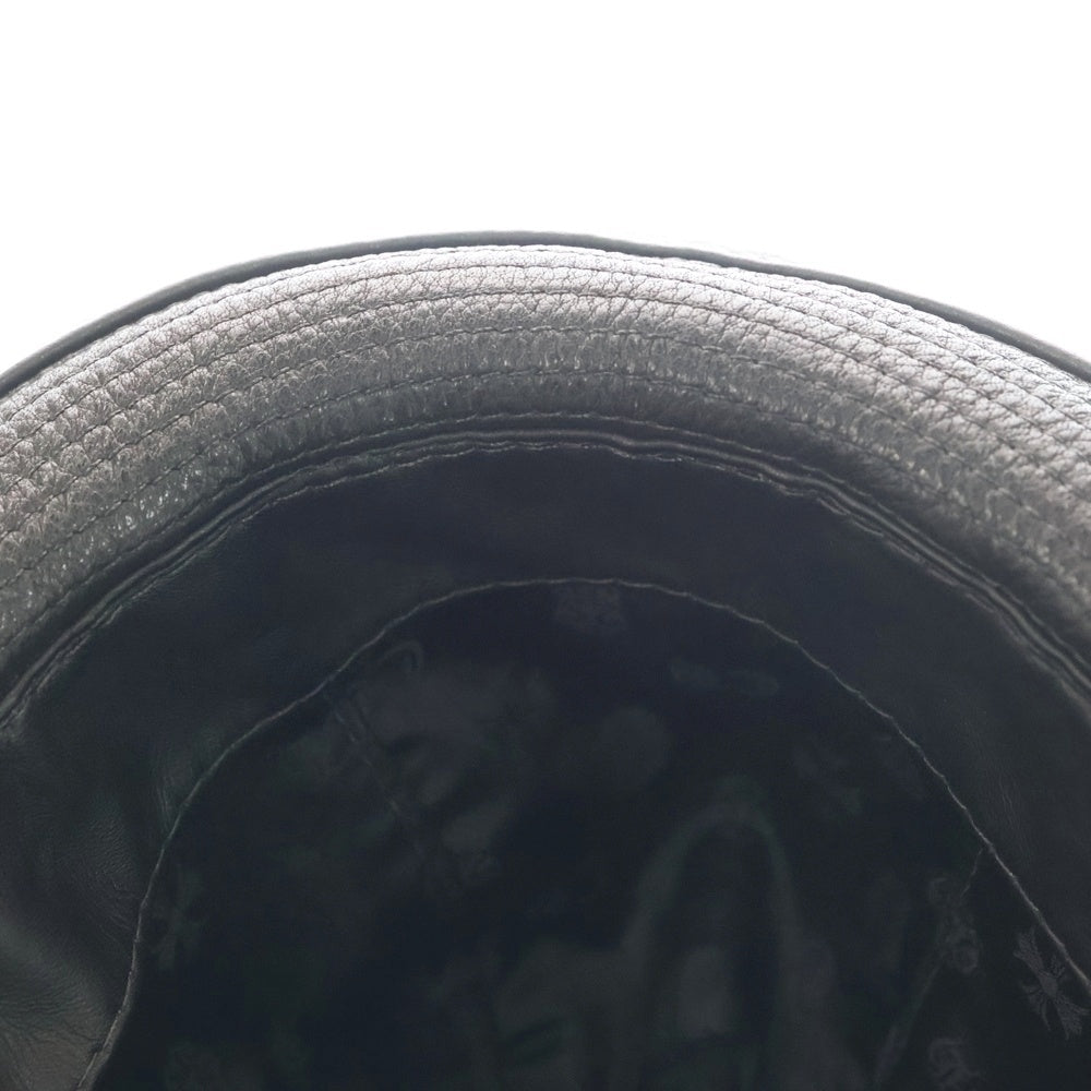 CHROME HEARTS(クロムハーツ) FEDORA BSフレア ガンスリンガー レザー フェドラハット 帽子ブラック/シルバー