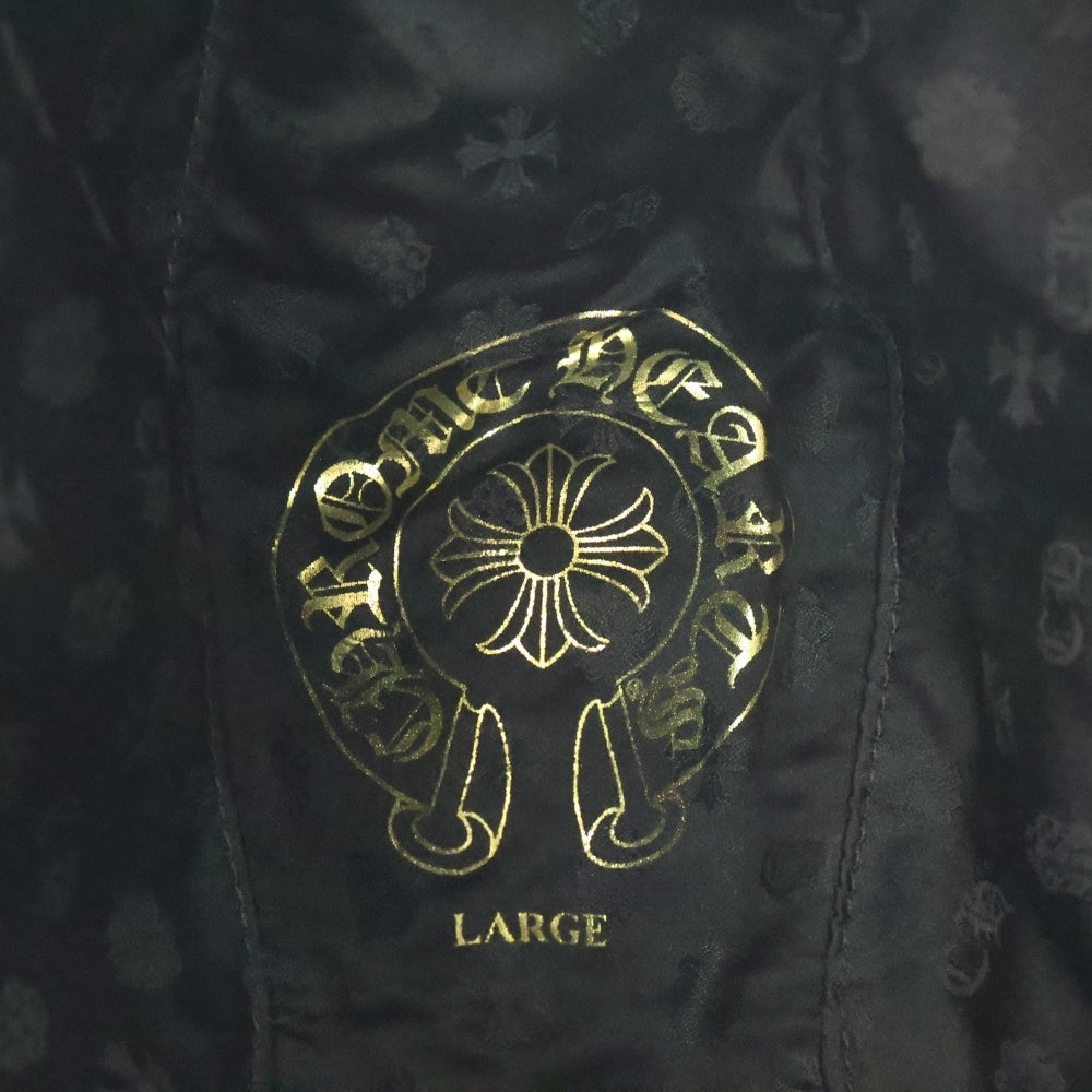 CHROME HEARTS(クロムハーツ) FEDORA BSフレア ガンスリンガー レザー フェドラハット 帽子ブラック/シルバー